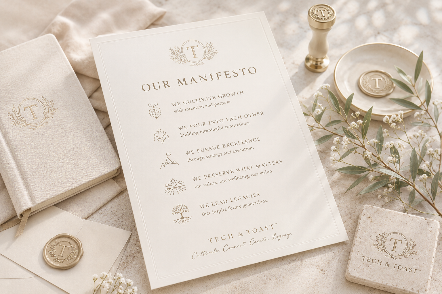 Tech & Toast manifesto — Cultivate. Connect. Create. Legacy.